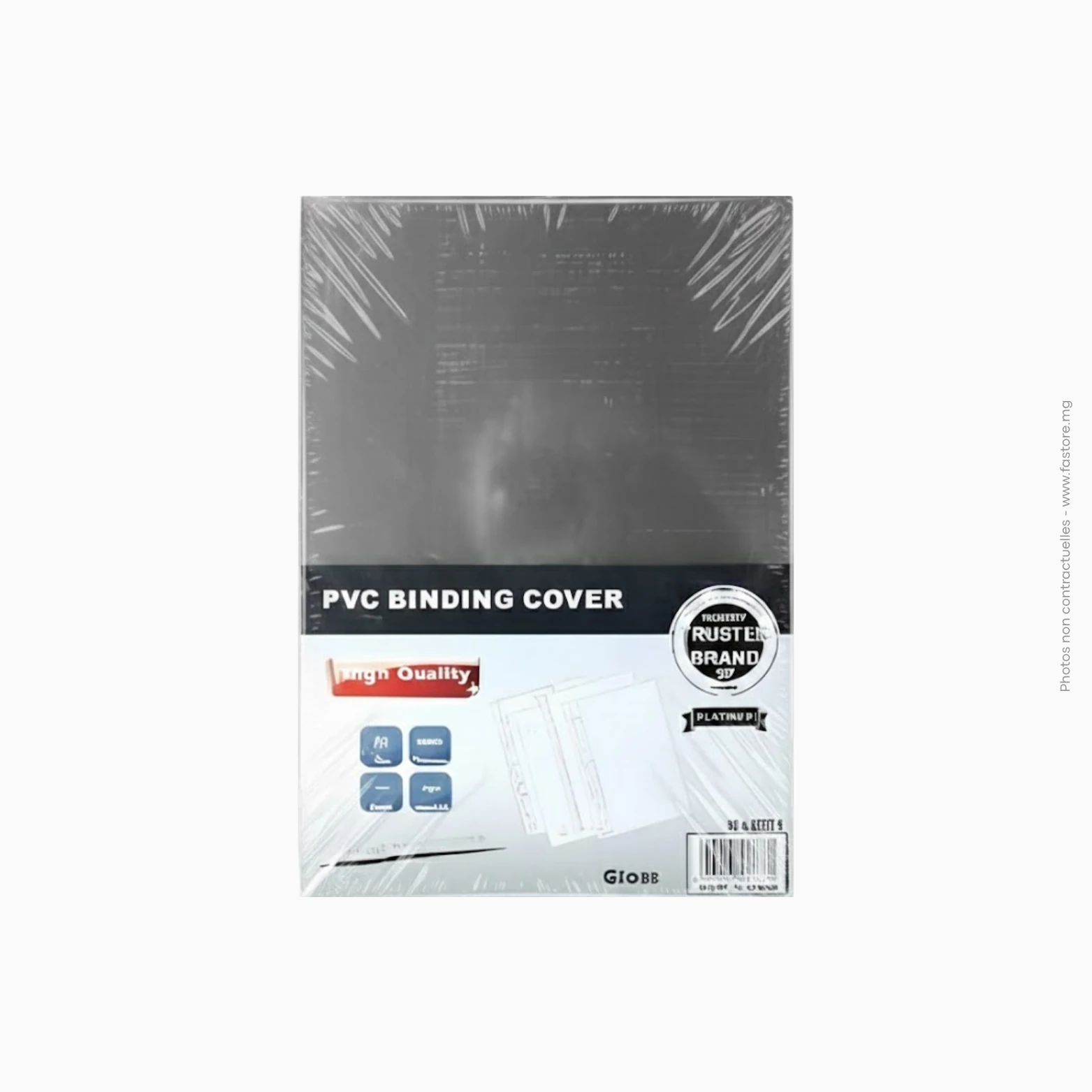 Rhodoïd A4 (210x297) 100Pcs, Couverture PVC 150Mic (Gris Transparent), Ref A-187 Couvertures PVC rhodoïd A4 gris transparent 150 microns | Réf A-187 – Image 1