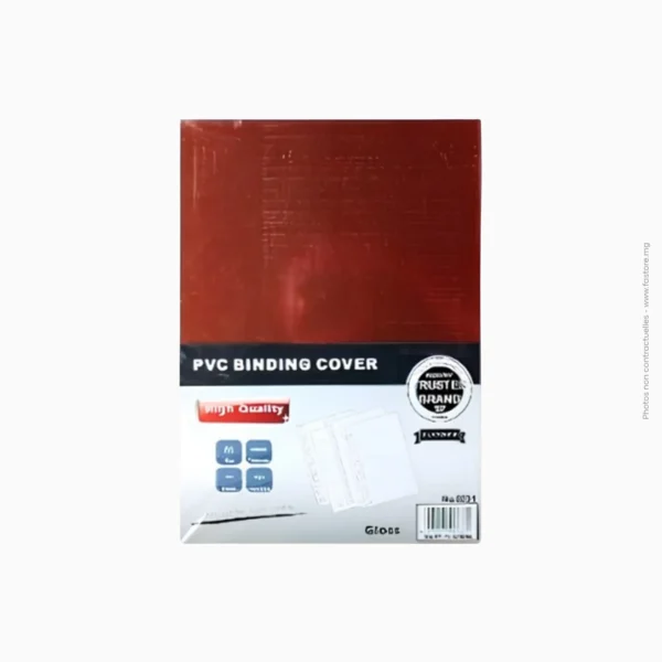 couvertures PVC rhodoïd A4 rouge transparent 150 microns | Réf A-189 / 8501