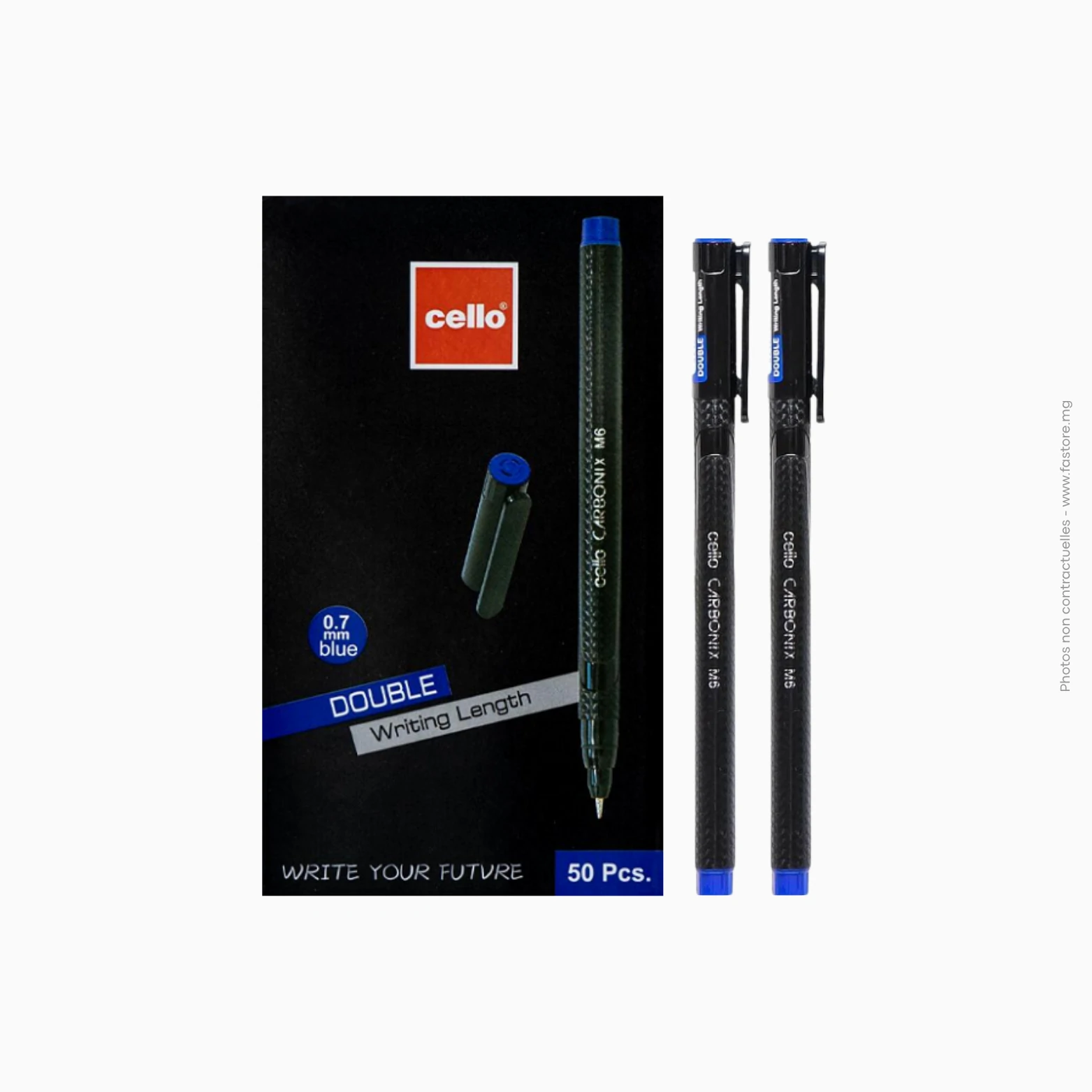 Stylo à bille 0.7 mm Cello à double durée Carbonix M6 (bleu), Ref A-549, CL-M6 Stylo à bille bleu 0.7 mm cello carbonix M6 double durée | Réf A-549 / CL-M6 – Image 1