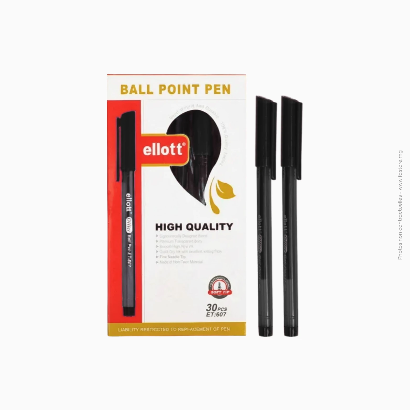 Stylo à bille 1 mm Ellott (noir), Ref A-540, ET_607 Stylo à bille noir 1 mm Ellott | Réf A-540 / ET:607 – Image 1