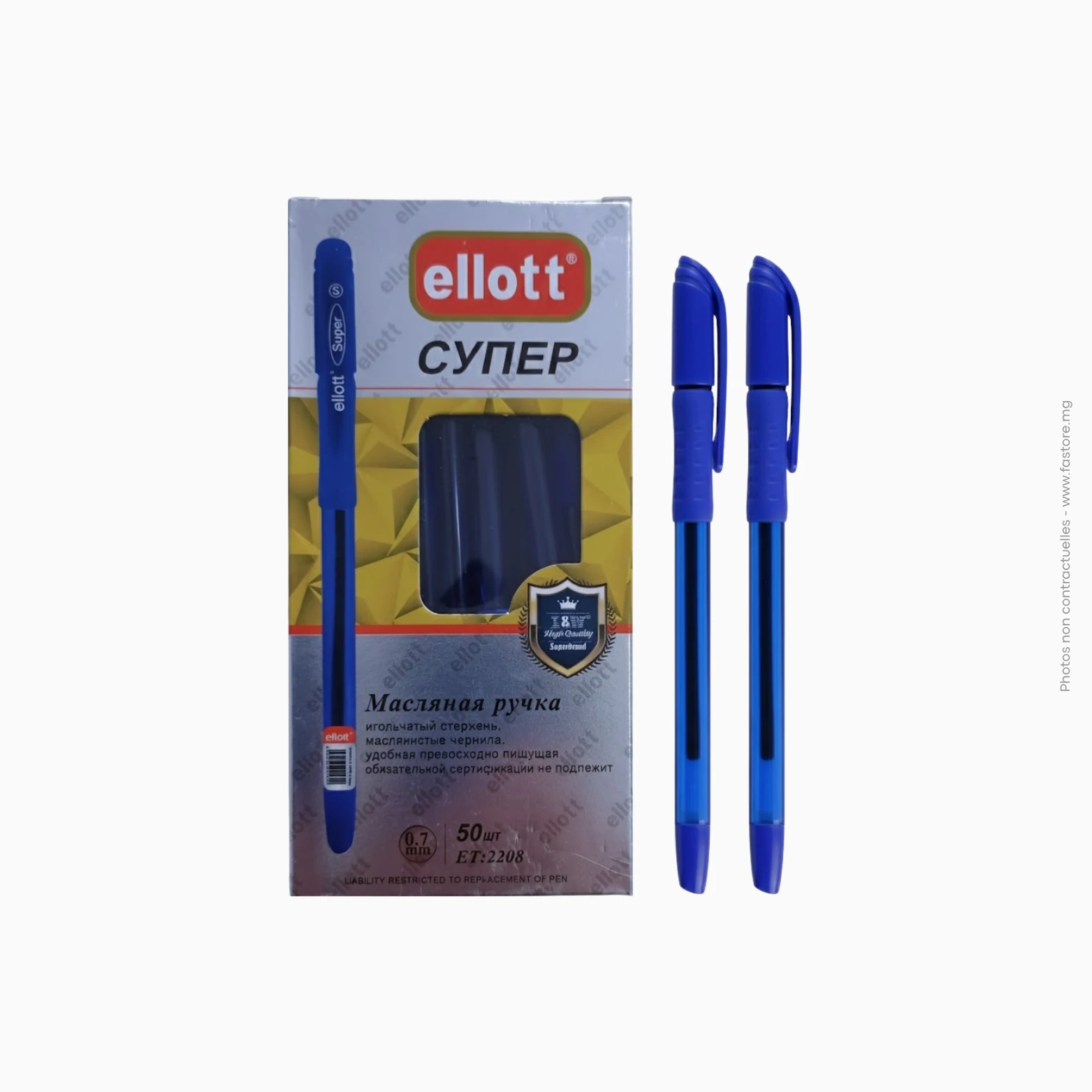 Stylo à encre Gel Ellott Super (bleu), Ref A-555, ET2208 Stylo à encre gel bleu ellott super | Réf A-555 / ET2208 – Image 1