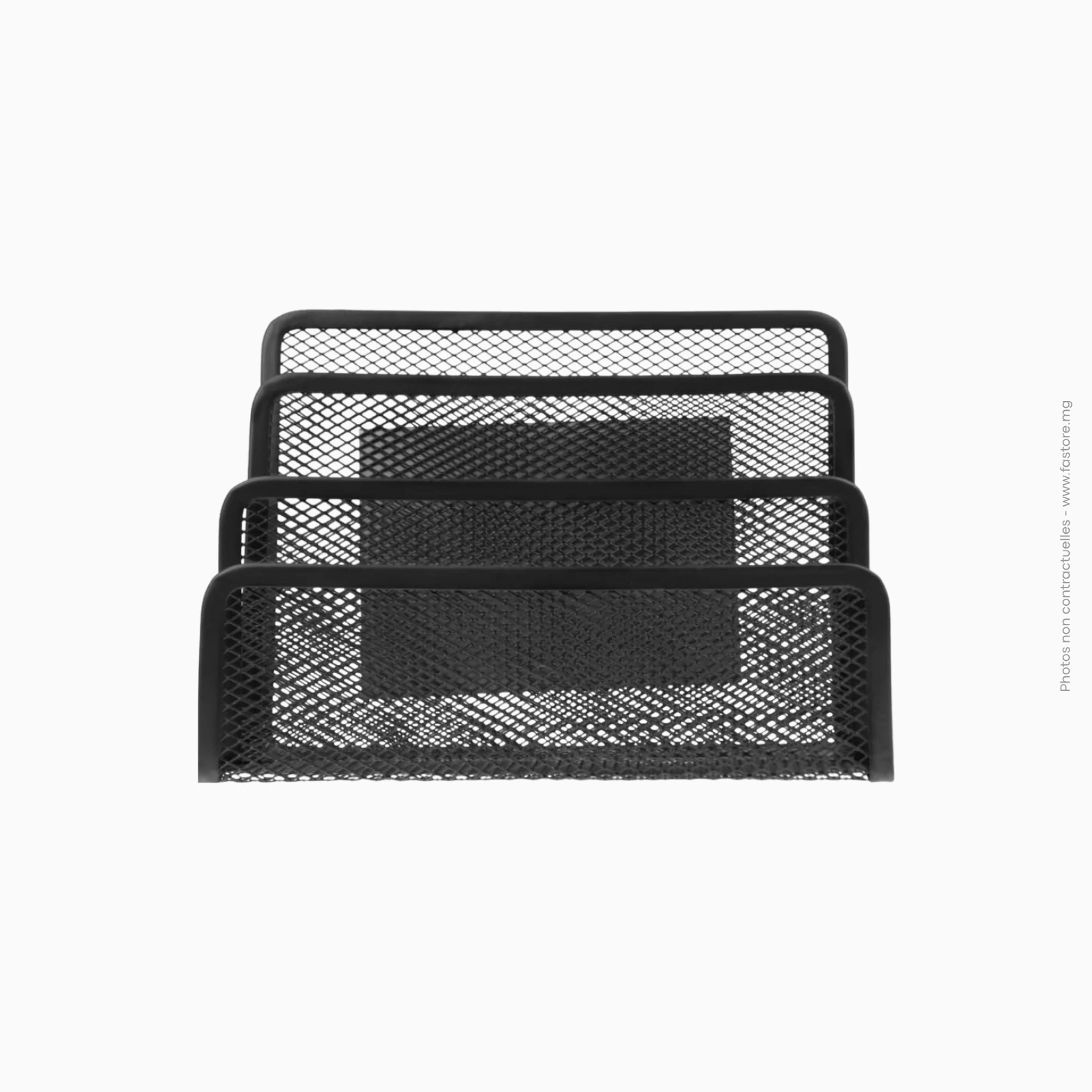 Trieur de courier en fils métalique noir dossier feuille 3 compartiments organisateur Réf B-84 Trieur de courrier 3 compartiments en fil métallique noir | Ref B-84 – Image 1