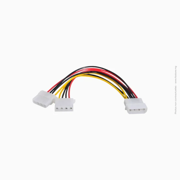 Adaptateur câble alimentation SATA mâle à double IDE femelle | Générique