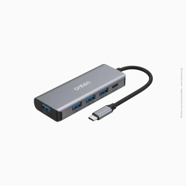 Hub Type-C 5-en-1 (4 USB + PD) | Onten 9602