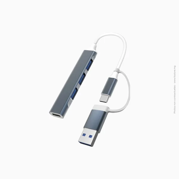 Hub Type-C et USB 4-en-2 (3 USB + 1 Type-C) | Générique