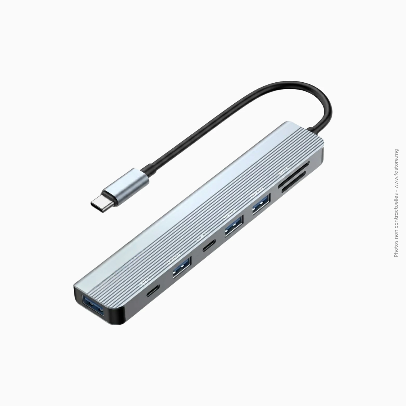 Hub Type-C et USB 7-en-2 (5 USB + 2 Type-C) _ Générique Hub Type-C et USB 7-en-2 (5 USB + 2 Type-C) | Générique – Image 1
