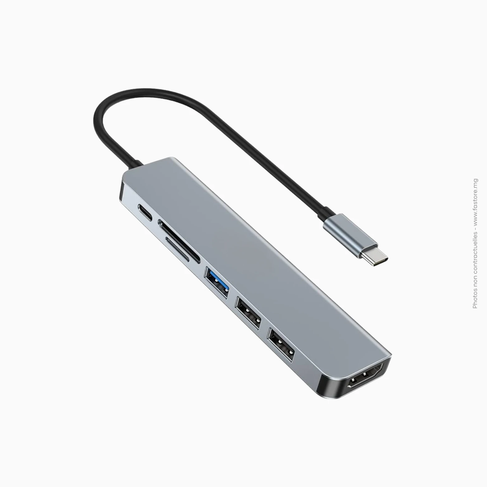 Hub USB 3.0 7-en-1 avec lecteur cartes _ Modèle 619 Hub USB 3.0 7-en-1 avec lecteur cartes | Modèle 619 – Image 1