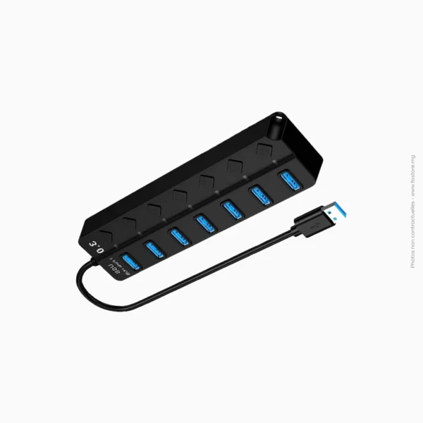 Hub USB 3.0 7 ports avec interrupteur et LED | Modèle 701