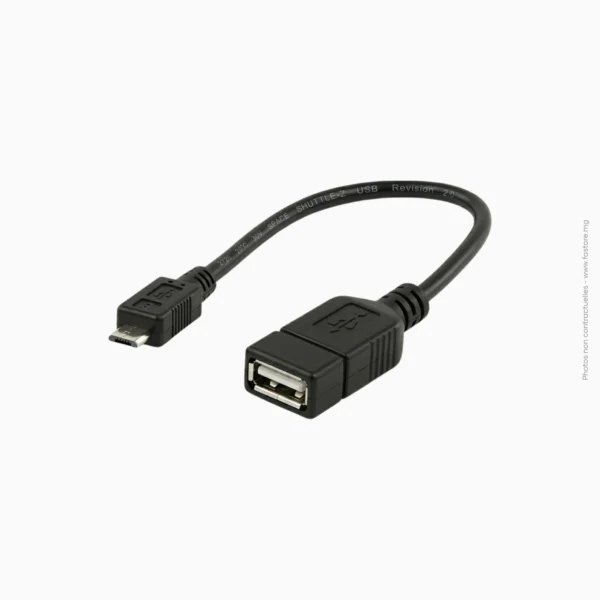 Adaptateur OTG câble Micro-USB mâle à USB femelle 15cm | Générique