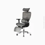 Chaise de direction ergonomique avec repose-pied | Réf : LM-186A-QW Gris foncé