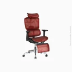 Chaise de direction ergonomique avec repose-pied | Réf : LM-186A-QW rouge – Image 2