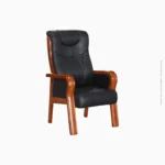 Fauteuil de direction spacieux en cuir et bois massif | C5129 KFP1107-214 – Image 2