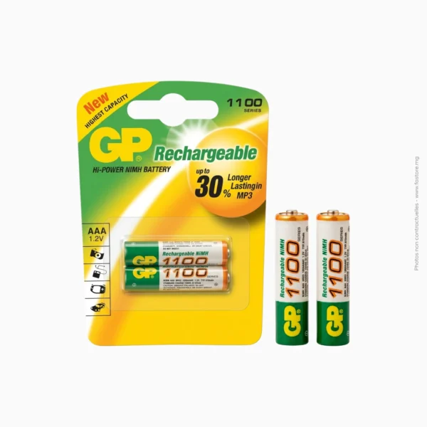 Piles rechargeables AAA LR03 900mAh (Paire) | Pisen