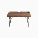 Table de bureau en bois massif et cuir | LY-002
