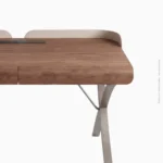 Table de bureau en bois massif et cuir | LY-002 – Image 4
