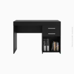 Table de bureau en mélamine noire avec tiroirs | 51015 - 167