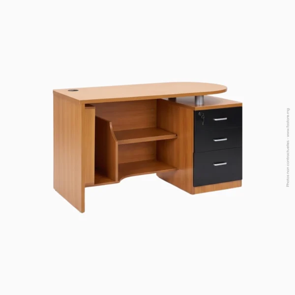 Table de bureau en mélamine avec rangements multiples | HMV-56015 AB-220