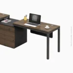 Table de bureau en mélamine et métal avec caisson | D-335 – Image 3