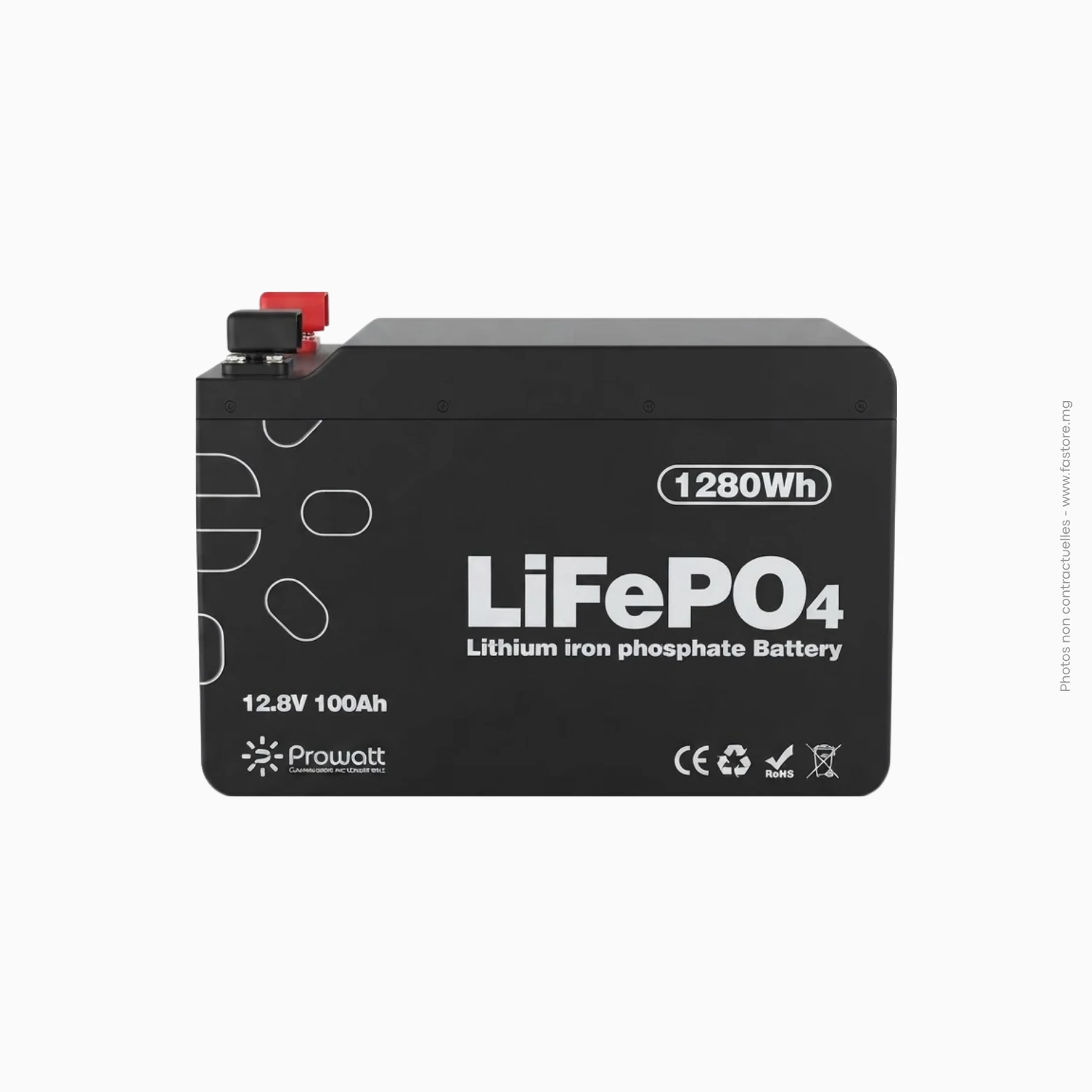 Batterie lithium 6000 cycles _ 1,28kW - 100A - 12V PROWATT Batterie lithium 6000 cycles | 1,28kW - 100A - 12V PROWATT – Image 1