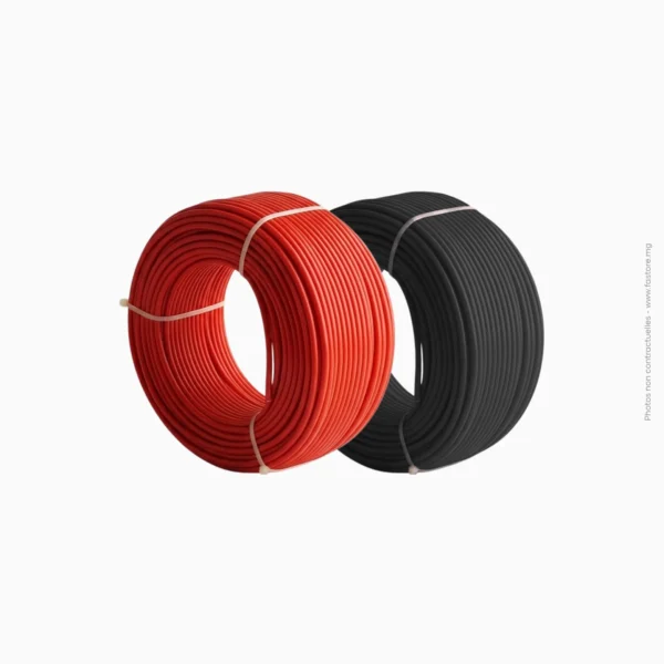 Câble solaire souple (Rouleau 50m) | 1x6mm² - Noir/Rouge PROWATT