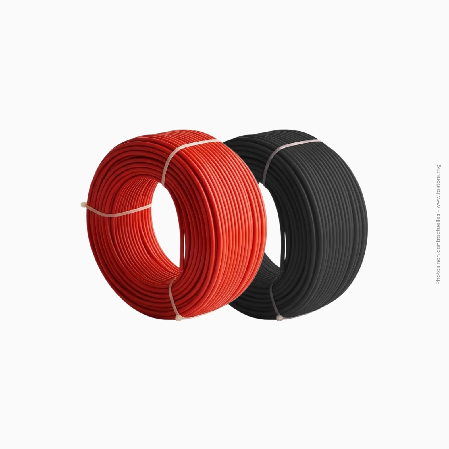 Câble solaire souple (Rouleau 50m) _ 1x6mm² - Noir_Rouge PROWATT Câble solaire souple (Rouleau 50m) | 1x6mm² - Noir/Rouge PROWATT – Image 1