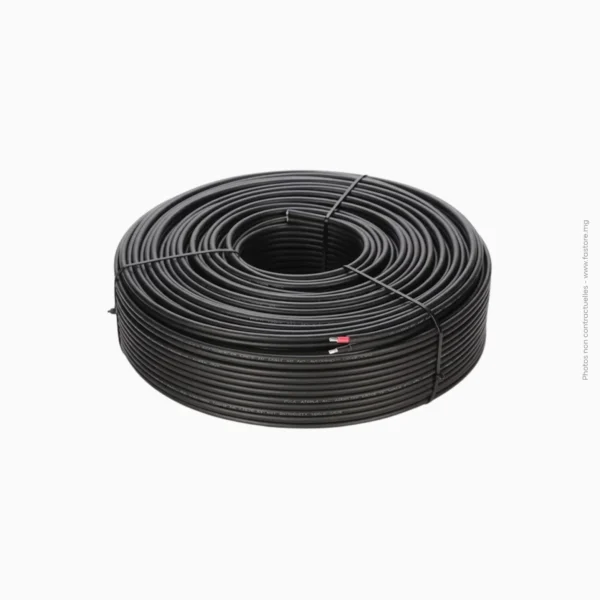 Câble solaire souple (Rouleau 50m) | 2x6mm² - Noir PROWATT