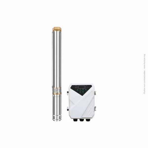 Pompe submersible solaire | Q=6 m3/h - Hmax: 125m - 4x500W